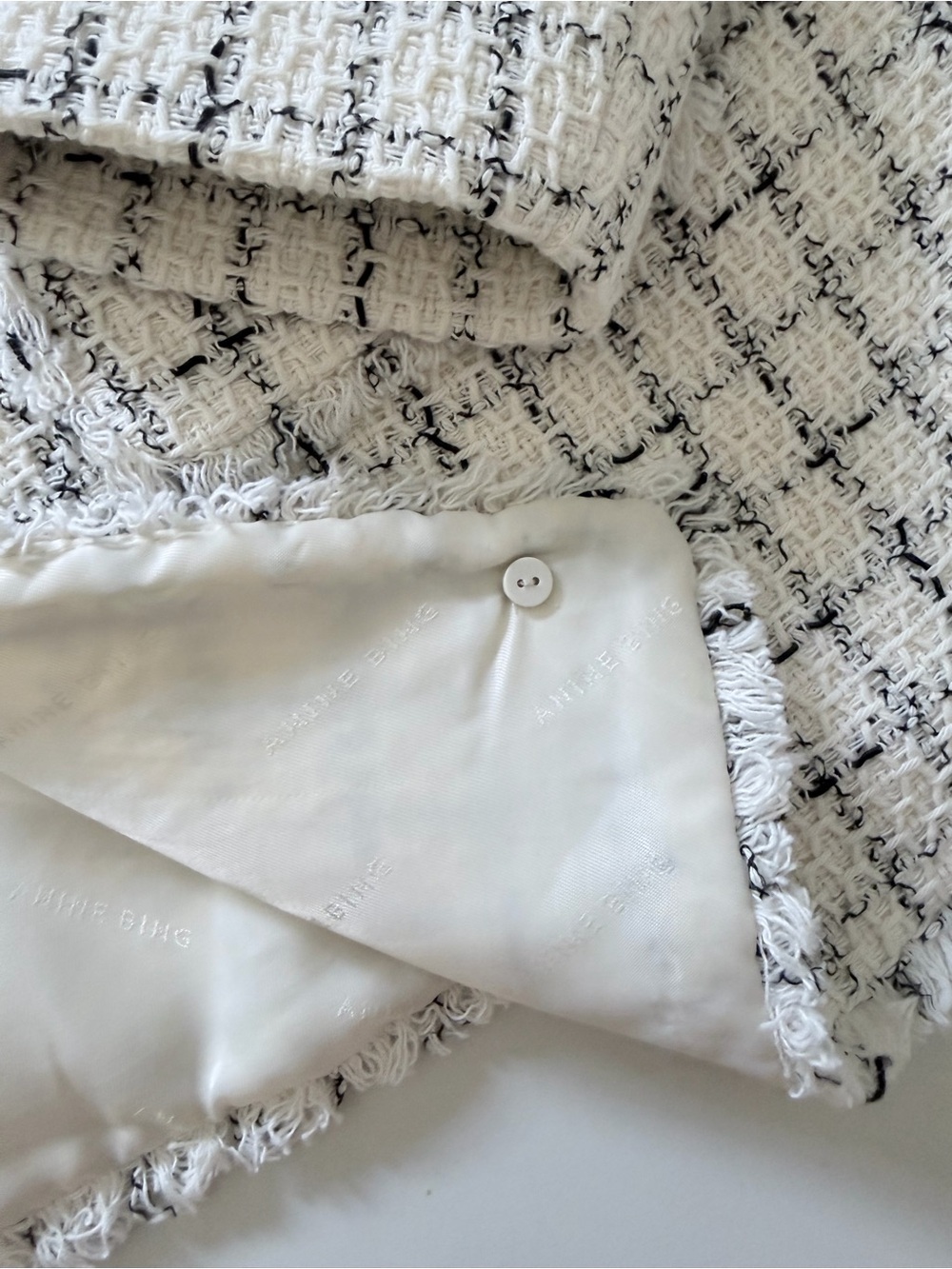 Anine Bing Cream and Black Tweed Button Jacket - Picture 5 of 7
